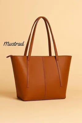 Women's PU Leather Plain Tote Bags