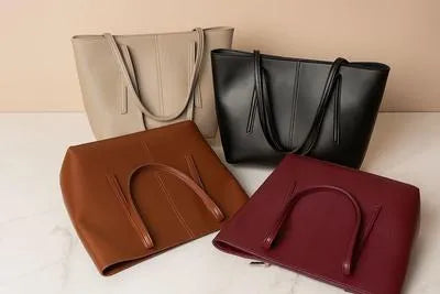 Women's PU Leather Plain Tote Bags