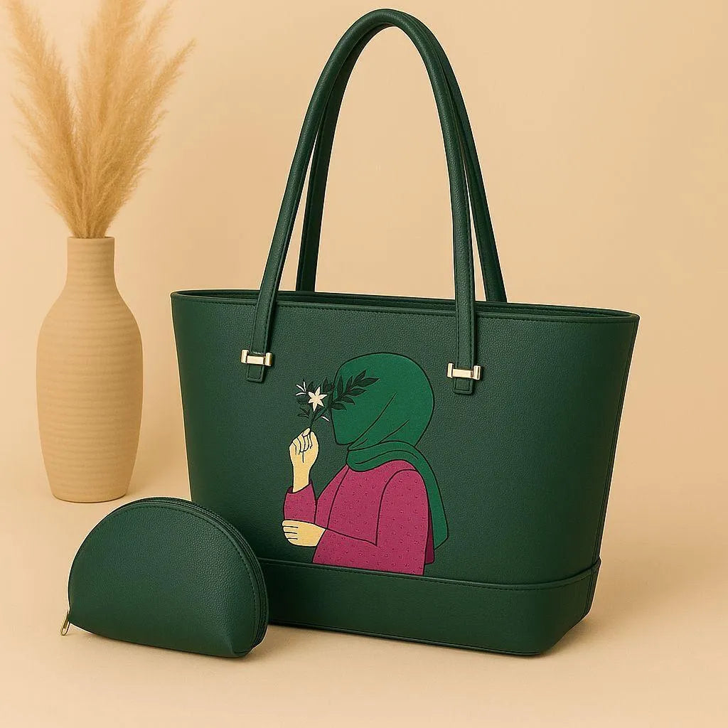 Women's PU Leather Printed Hand Bag Set