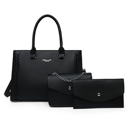 High Quality Women PU Leather Handbags Fashion Ladies 3 Pieces Set Shoulder Messenger Bags Casual Female New Tote Shopping Bag